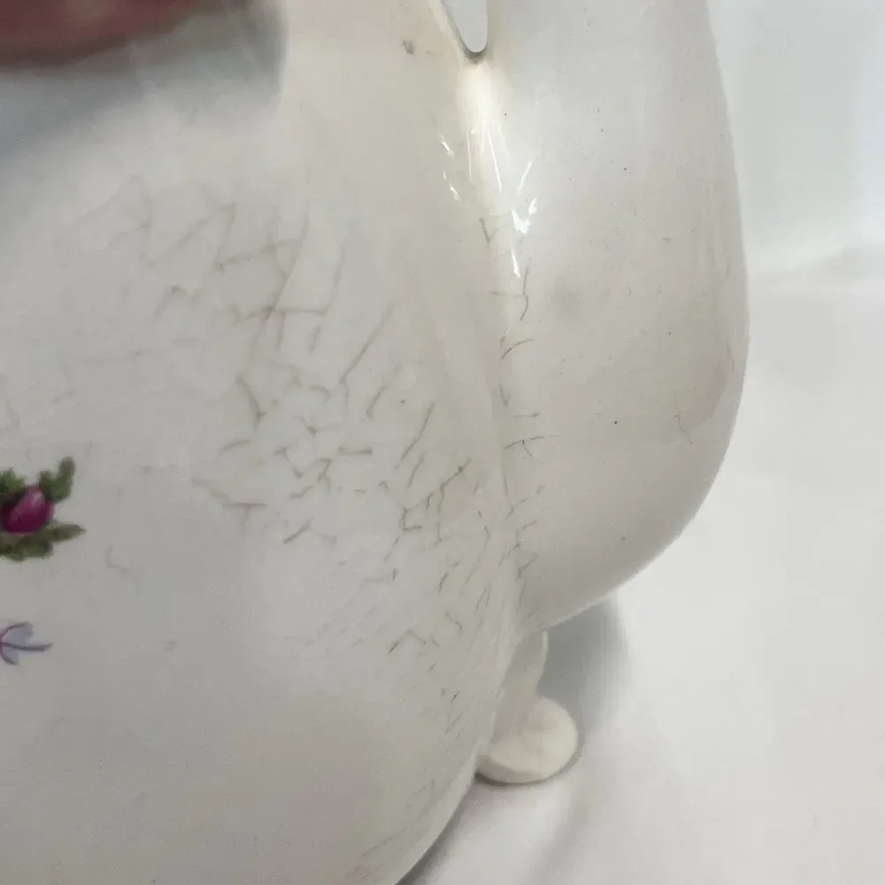 Vintage Electric Porcelain Ceramic Tea Pot Pink Colored Roses Japan *no cord*